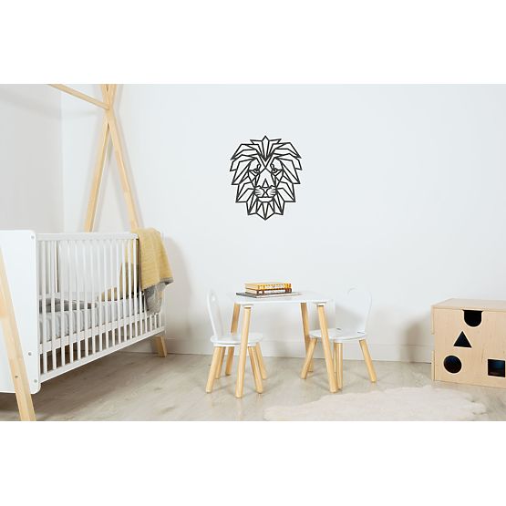 Drvena geometrijska slika - Lav - različite boje Boja: crna