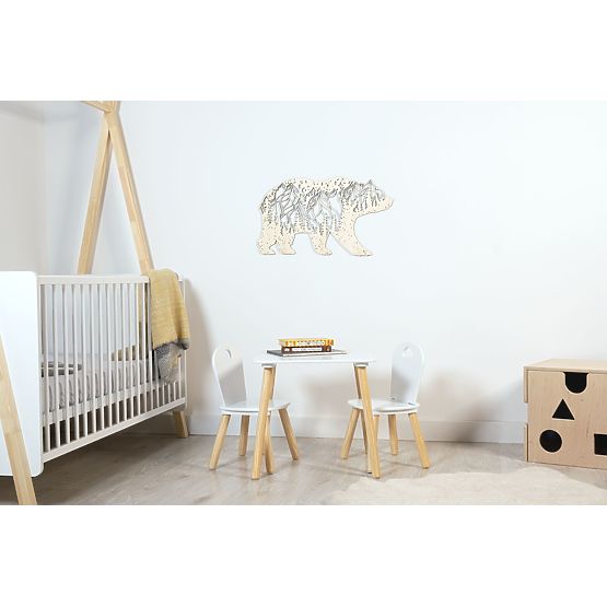 Drvena geometrijska slika - Medvjeđe planine - različite boje Boja: prirodni