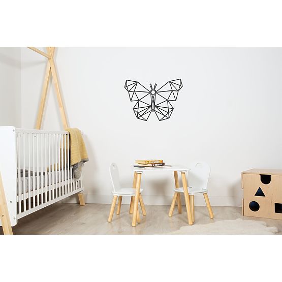 Drvena geometrijska slika - Leptir - različite boje Boja: crna