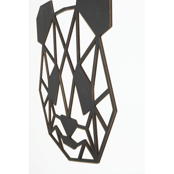 Drvena geometrijska slika - Panda - različite boje Boja: crna