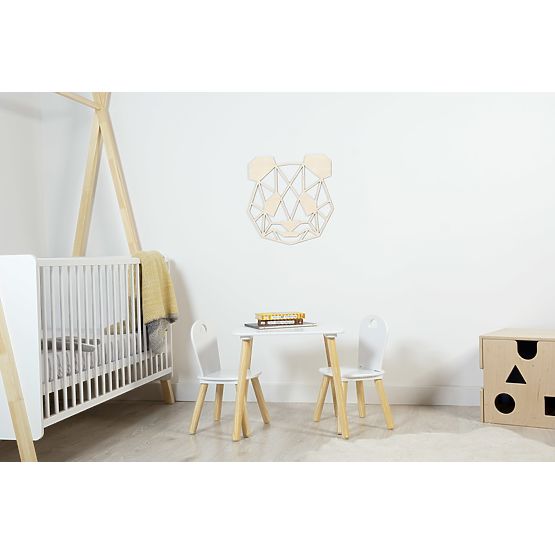 Drvena geometrijska slika - Panda - različite boje Boja: prirodni