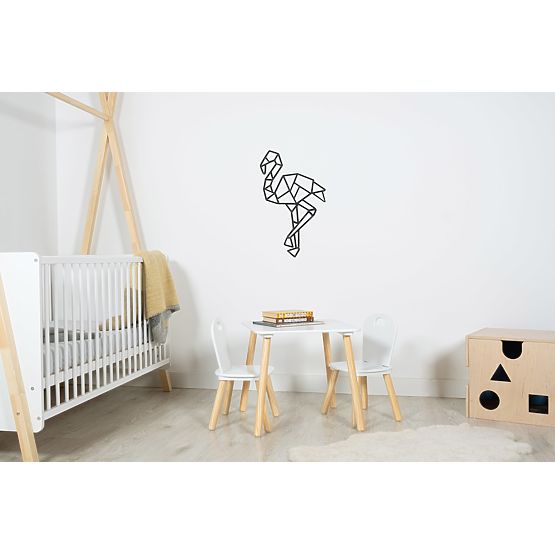 Drvena geometrijska slika - Flamingo - različite boje Boja: crna