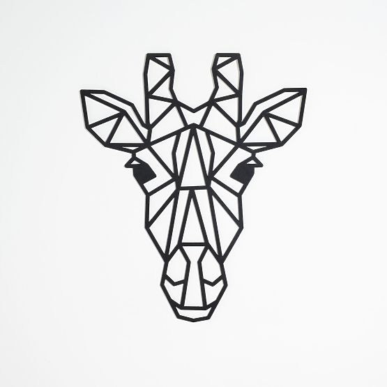 Drvena geometrijska slika - Žirafa - različite boje