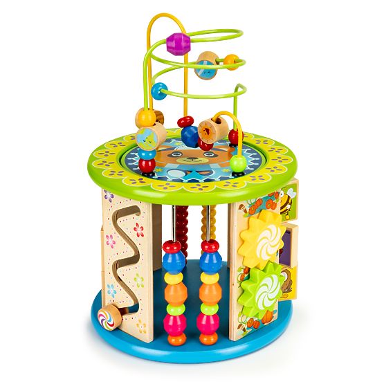 Drvena edukativna kocka s igrama i kockicama ribolov ECOTOYS