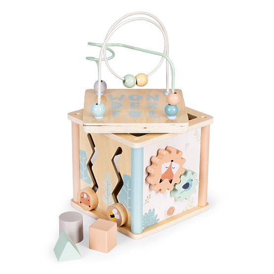 Drvena edukativna kocka s oblicima ECOTOYS