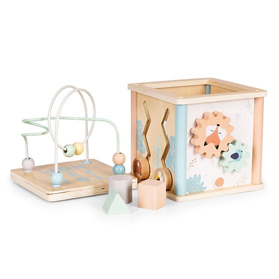 Drvena edukativna kocka s oblicima ECOTOYS