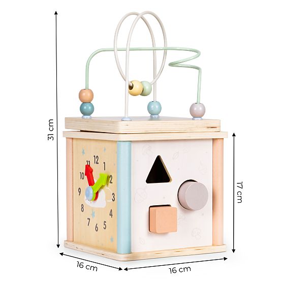 Drvena edukativna kocka s oblicima ECOTOYS