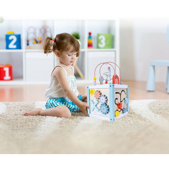 Drvena edukativna kocka sorter + kocke ECOTOYS