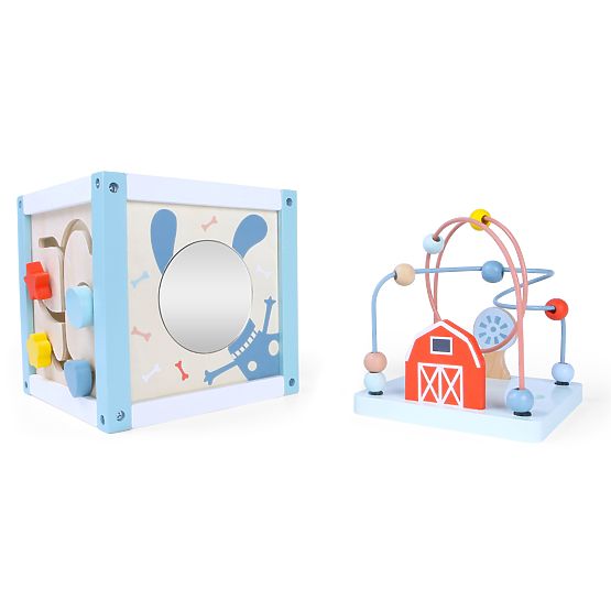 Drvena edukativna kocka sorter + kocke ECOTOYS