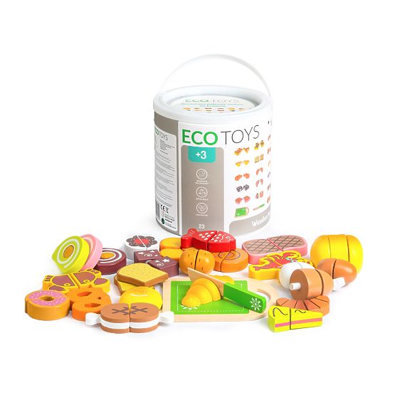 Drvena hrana za rezanje 23 komada ECOTOYS