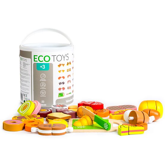 Drvena hrana za rezanje 23 komada ECOTOYS