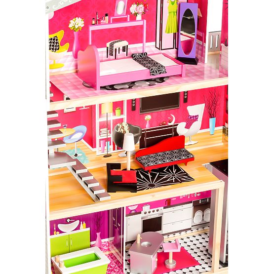 Drvena kućica za lutke s dizalom Kayla