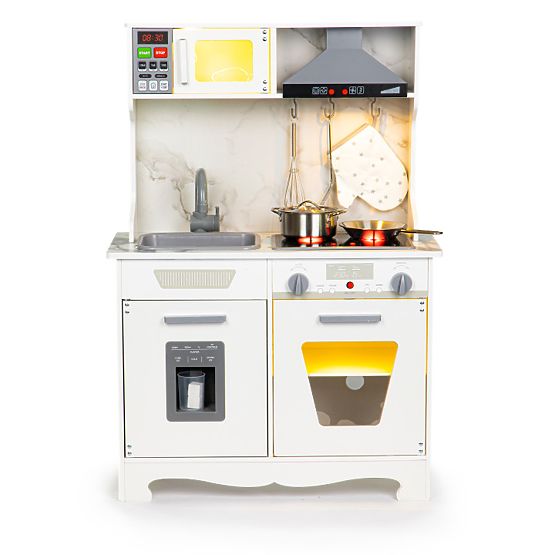 Drvena kuhinja za djecu sa zvukovima i LED + pribor ECOTOYS