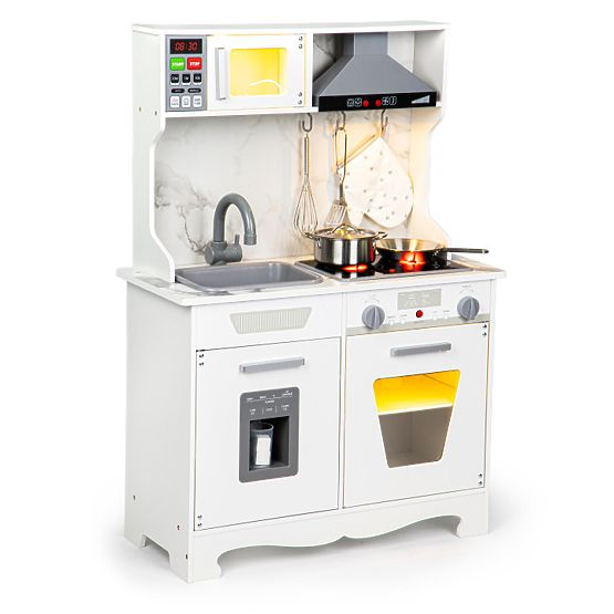 Drvena kuhinja za djecu sa zvukovima i LED + pribor ECOTOYS