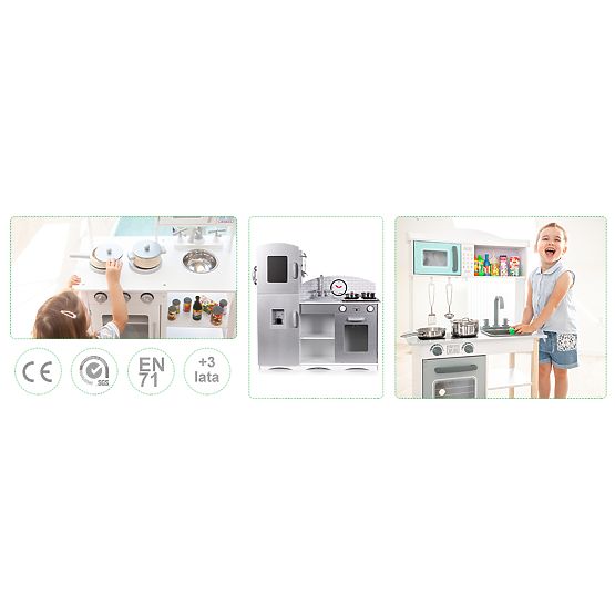 Drvena kuhinja za djecu XXL s opremom