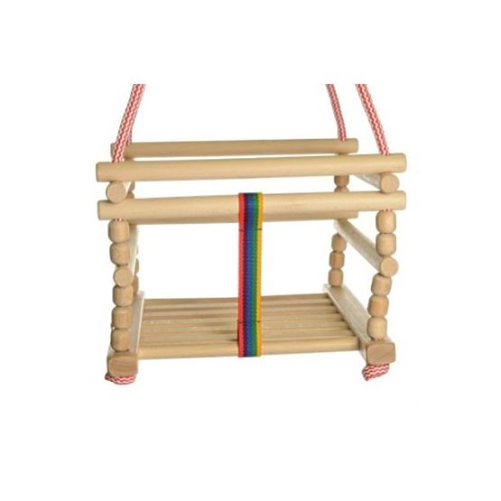 Drvena ljuljačka s jastukom - prirodna