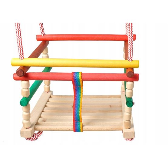 Drvena ljuljačka s jastukom - u boji