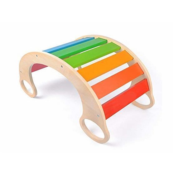 Drvena Montessori ljuljačka Jumbo - boje