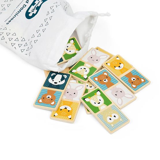 Drvene domino Bigjigs Toys - šumske životinje