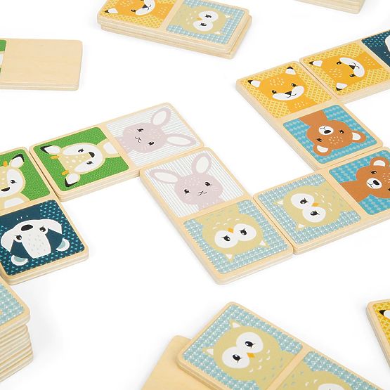 Drvene domino Bigjigs Toys - šumske životinje