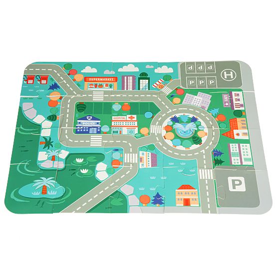 Drvene edukativne kocke grad podloga 121 komada ECOTOYS