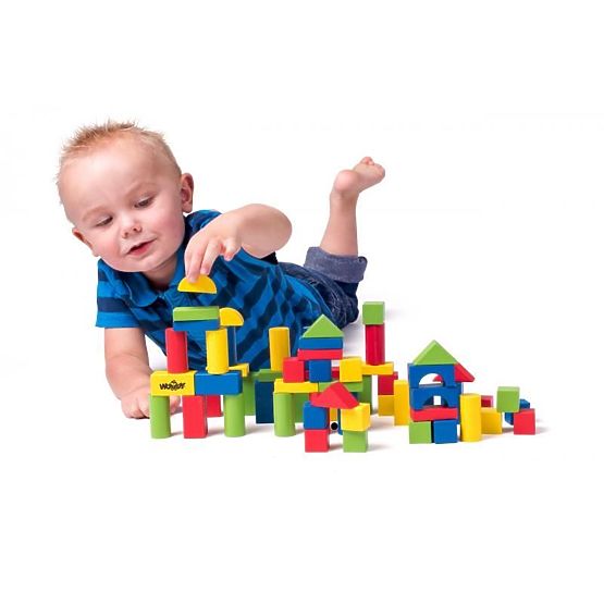 Drvene kocke 50 kom. Kanta sa sorterom