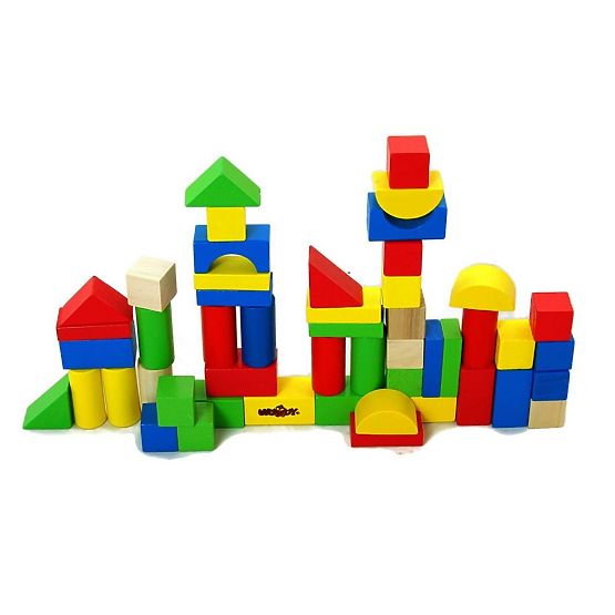 Drvene kocke 50 kom. Kanta sa sorterom