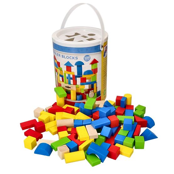 Drvene kocke u kanti 100 kom