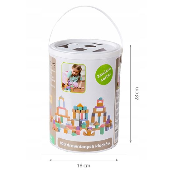 Drvene kocke u kutiji - 100 kom