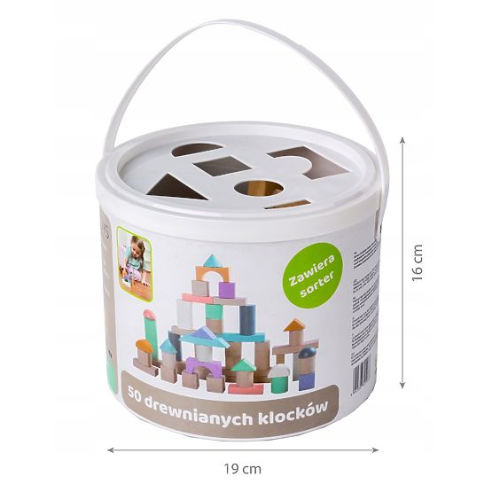 Drvene kocke u kutiji - 50 kom