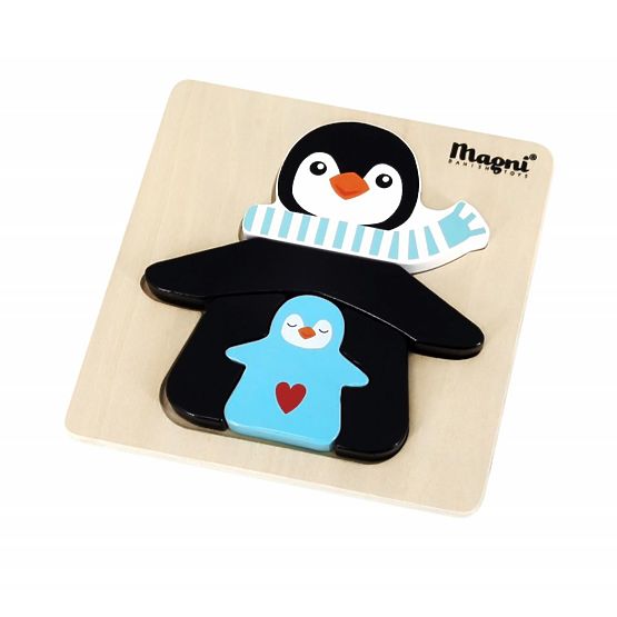 Drvene puzzle Pingvin s djecom