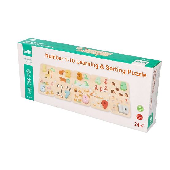 Drvene puzzle sa životinjama - učenje brojeva Montessori