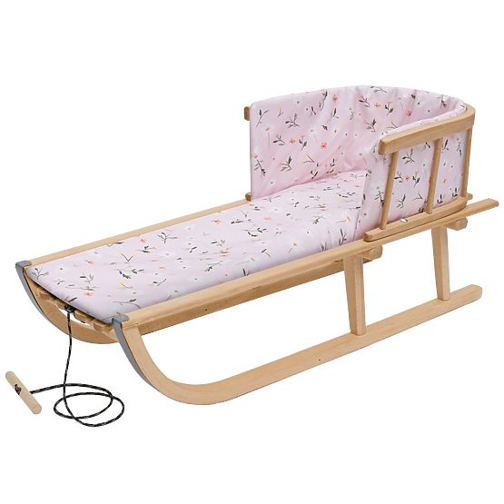 Drvene sanjke s podstavom - ružičaste