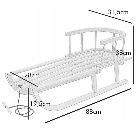 Drvene sanjke s podstavom - ružičaste