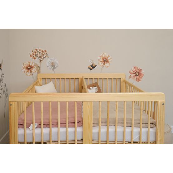 Dječji drveni krevetić za blizance Ourbaby - prirodni
