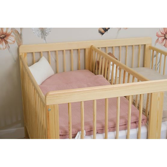 Dječji drveni krevetić za blizance Ourbaby - prirodni