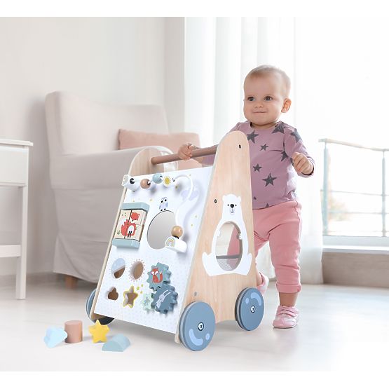 Drveni hodalica za djecu s pokretnim elementima ECOTOYS
