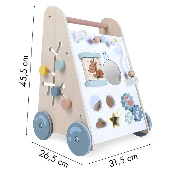Drveni hodalica za djecu s pokretnim elementima ECOTOYS