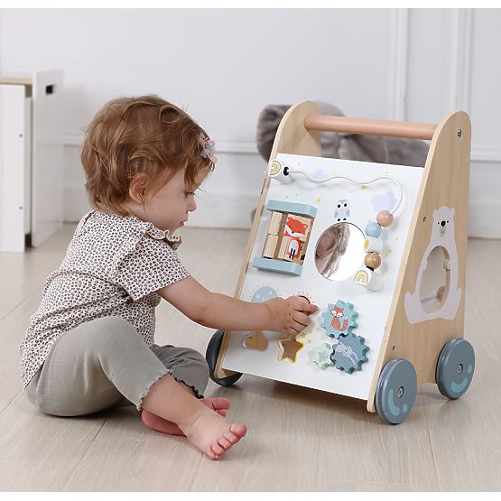 Drveni hodalica za djecu s pokretnim elementima ECOTOYS