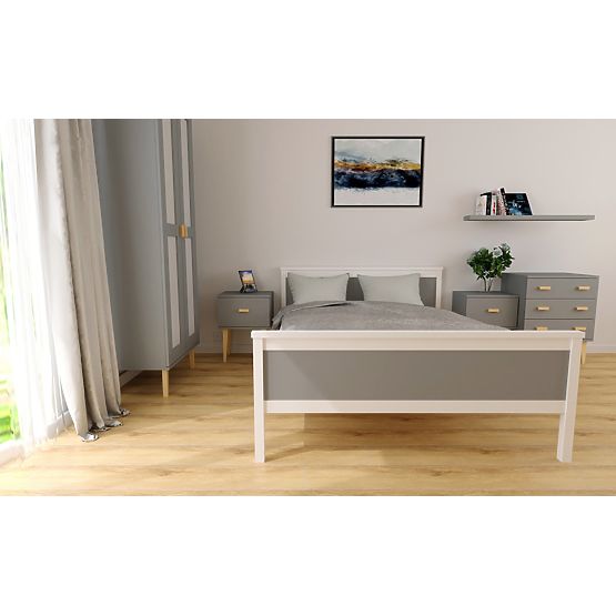 Drveni krevet Ikar 200 x 90 cm - sivo-bijeli