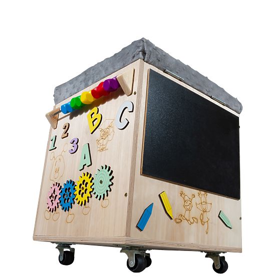 Drveni Montessori Activity tabure - prirodni / sivi