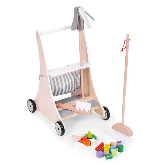Drveni set za čišćenje s kolicima ECOTOYS