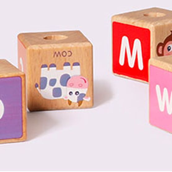 Drveni vlak velike edukativne kocke abeceda ECOTOYS