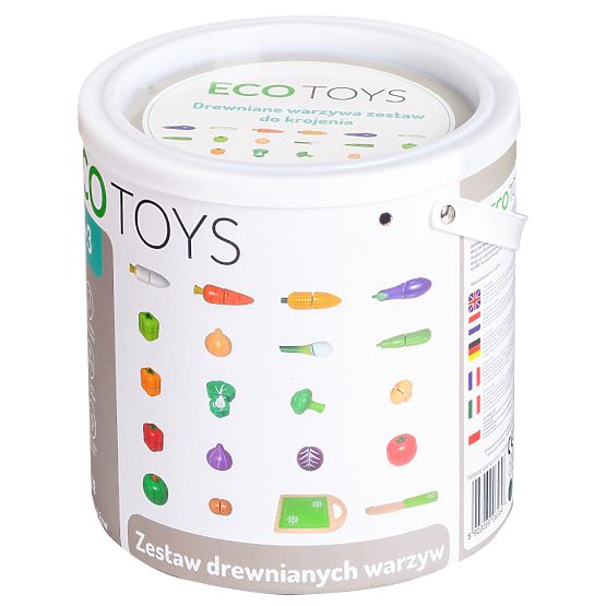 Drveno povrće za rezanje za djecu 20 komada ECOTOYS