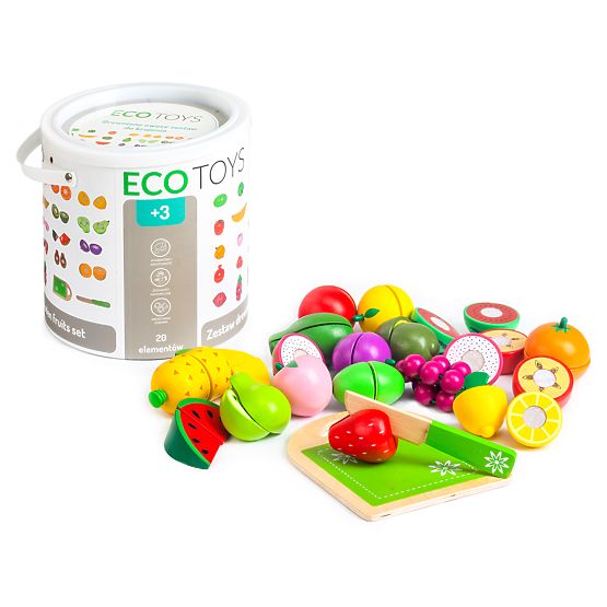 Drveno voće za rezanje 20 komada ECOTOYS