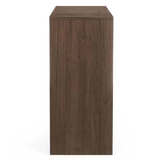 Dvokrilna komoda Moku orah villa, zaobljene prednje površine