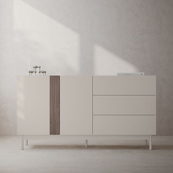 Dvokrilna komoda s ladicama Berula, kašmir, Orah Villa