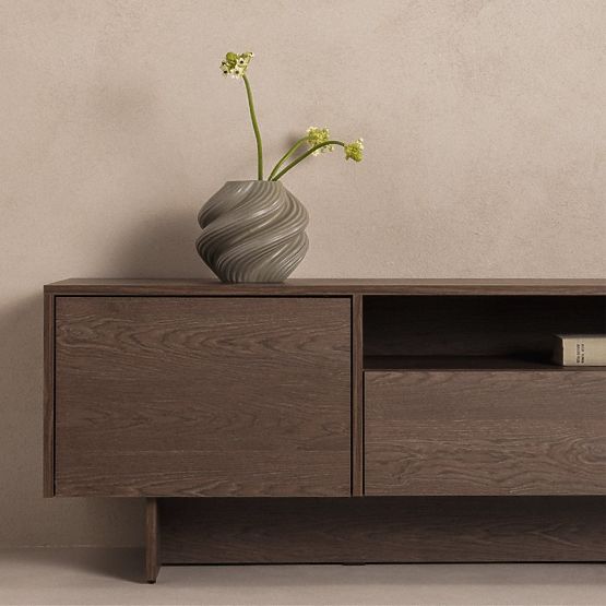 Dvokrilni TV ormarić s ladicom Kanso, Hrast Baltic Storm