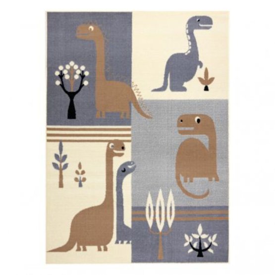 Dječji tepih Dinosaur World - sivo-smeđa