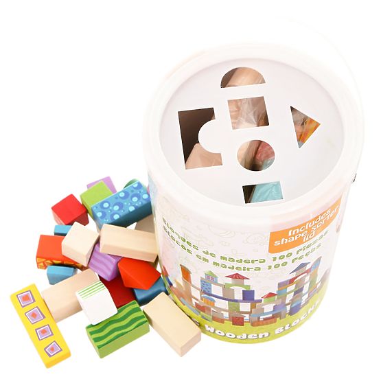 Ecotoys drvene kocke - 100 kom